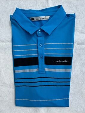 Travis Mathew Bright Blue Polo Shirt L